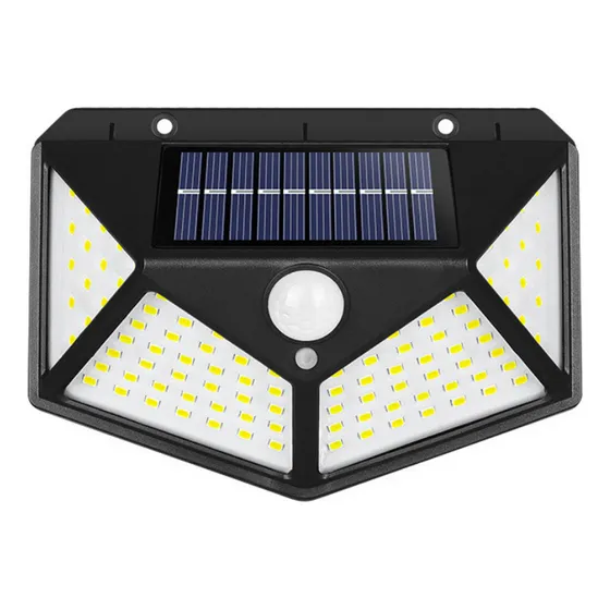 Lampara Exterior Farol Solar Foco 100 Led Sensor Movimiento Una Ganga