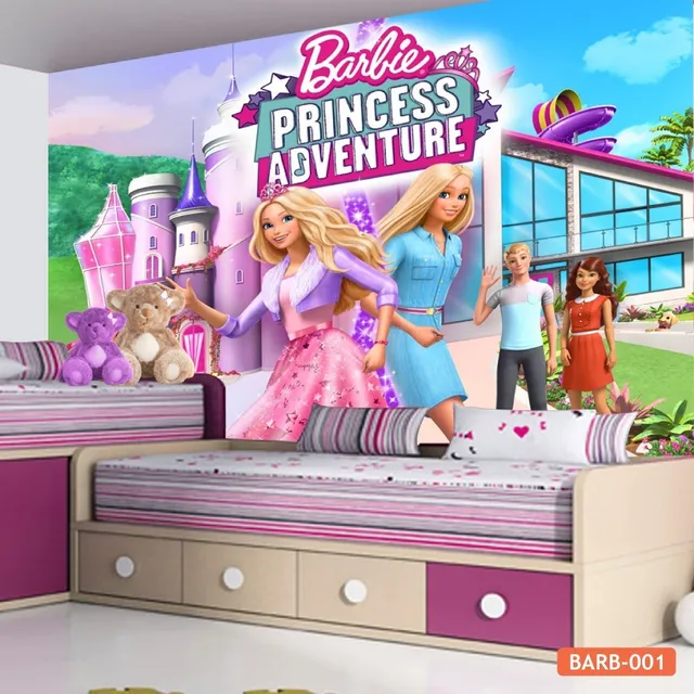 Vinil Decorativo Fotomural Barbie Princess Adventure