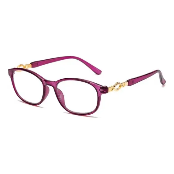 Lentes Multifocales Progresivos +3.00 Cerca Y Lejos Antiazul Fucsia