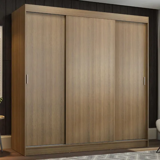 Ropero Closet Reno Madesa 3 Puertas Con 4 Cajones Color Marrón