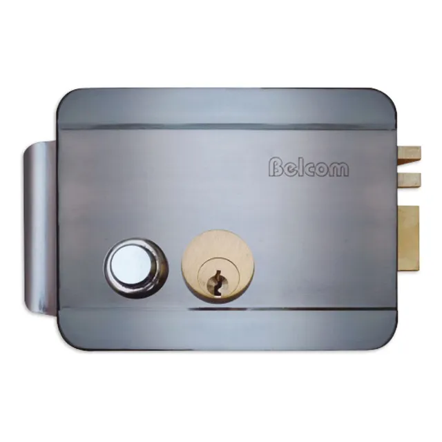 Cerradura Chapa Electrica Con Boton Belcom Bce-1821 Plateado