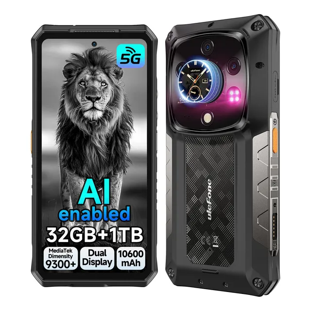 Celular Ulefone Armor 28 Ultra 5G Ai Dual Sim, teléfono robusto de 1 TB de ROM 16+16 GB de RAM, teléfono inteligente de 120 Hz, 6.67 pulgadas, 10600 mAh, Vision Nocturna Cámara, 64 MP Mtd 9300+