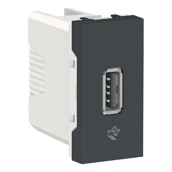 Modulo Toma Usb Cargador 1a 127/220v Grafito Orion Schneider