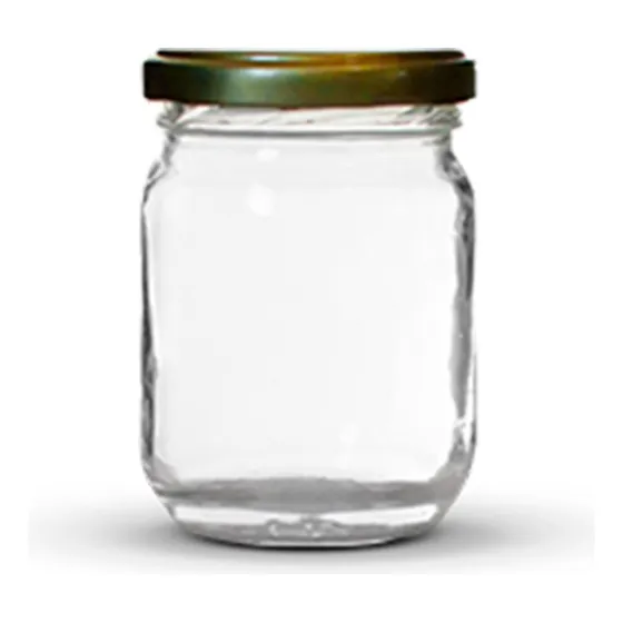 12 Potes De Vidro 200ml Com Tampas Metálicas E Lacres Cor Dourado