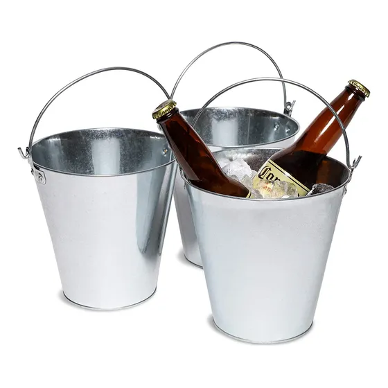 Balde Cubeta Metal Hielera Botella Champaña Vino Cerveza 1a
