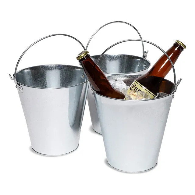 Balde Cubeta Metal Hielera Botella Champaña Vino Cerveza 1a