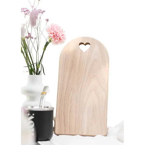 Bandeja Decorativa De Madera- Tabla Corazón Paraíso