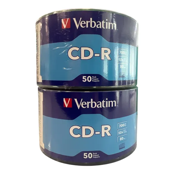 Cd-r Verbatim 52x Con Funda Torre De 100 Unidades