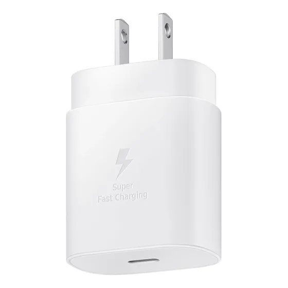 Cargador de Pared Samsung 25w Para Galaxy A26 A36 A56 A25 A35 A55 A05 A05s A15 A54 A34 A53 A33 Sin Cable Blanco