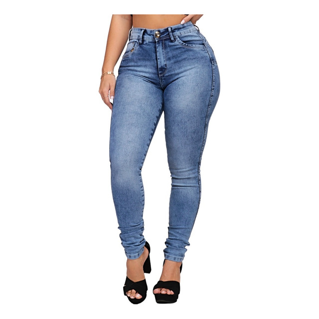 Calça Jeans Feminina Cós Alto Empina Bumbum Patria Brasil Calça Jeans Feminina Cós Alto Empina Bumbum Patria Brasil