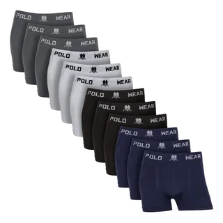 Kit 10 Cuecas Boxer Polo Wear Masculina Sem Costura Kit 10 Cuecas Boxer Polo Wear Masculina Sem Costura