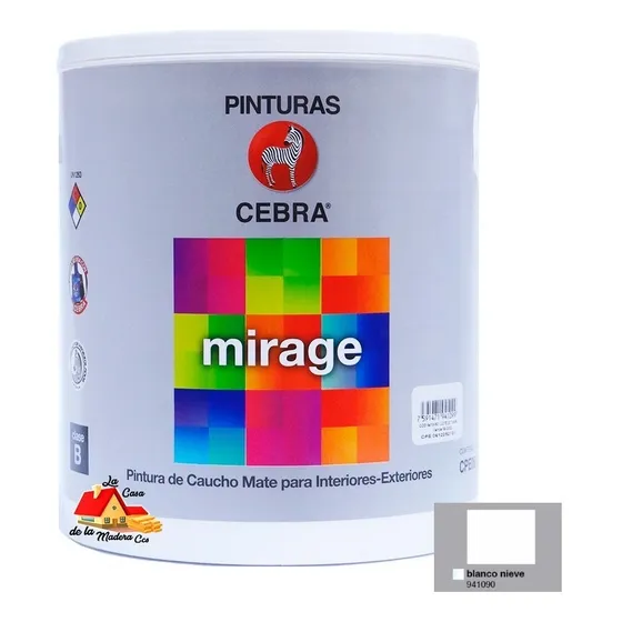 Pintura Caucho Cebra Mirage Tipo B Blanco Nieve Cuñete