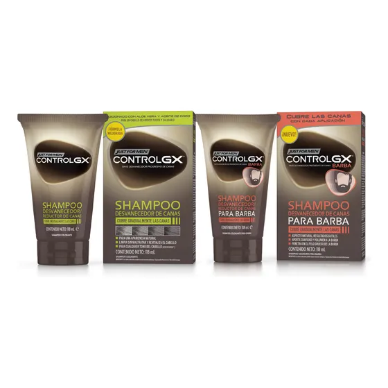 Kit Just For Men Control Gx Shampoo Para Cabello Y Barba