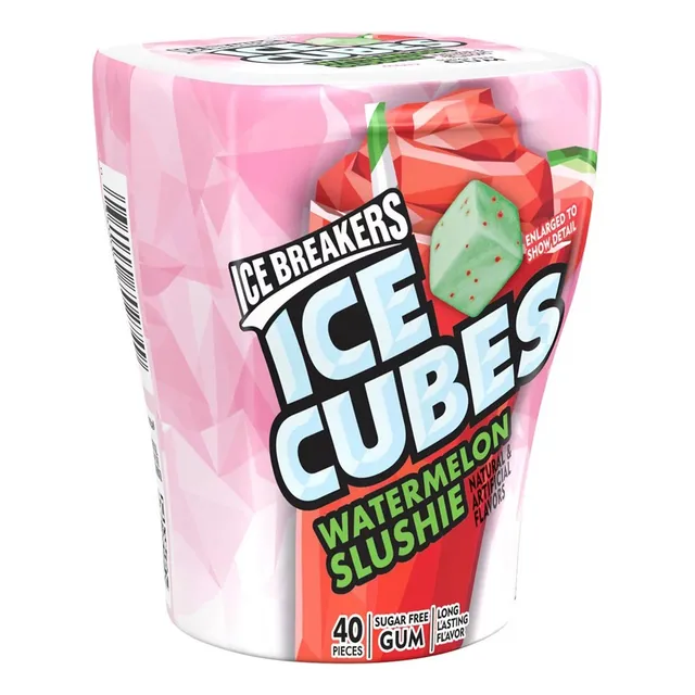 Goma De Mascar Ice Cubes Sandia Bote Con 40 Chicles