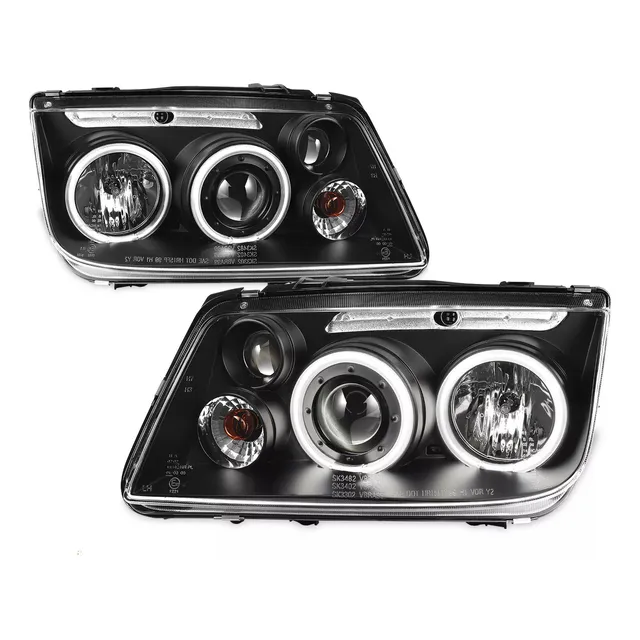 Faros Jetta A4 1999 Al 2007 Con Lupa Y Ojo De Angel