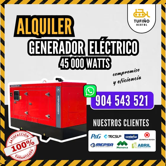 Alquiler De Generador Electrico/ 45 000 Watts- Himoinsa