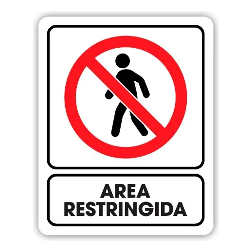 Señalamiento Área Restringida 30x40