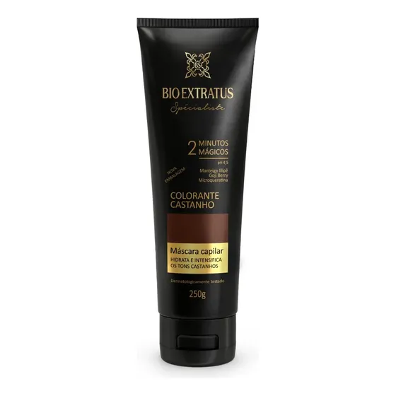 Máscara Colorante 2 Min. Mágicos Castanho Bio Extratus 250g
