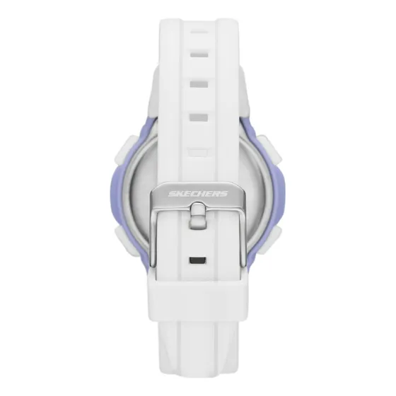 Reloj Mujer Skechers Sr2151 De Poliuretano Blanco Bisel Multicolor Fondo Pantalla Positiva