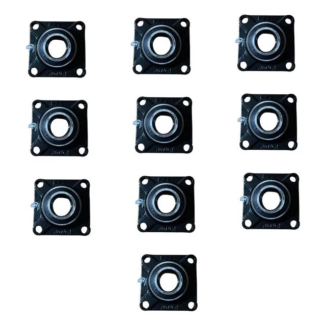 Kit C/10 Mancal Quadrado Com Rolamento Eixo 25mm Ucf 205 Gbr