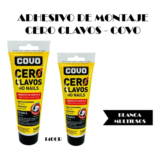 Pega Adhesivo De Montaje Cero Clavos 140gr Blanco - Covo