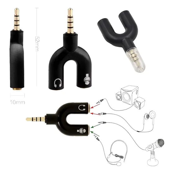 Adapatador De Audio 2 En 1 Microfono + Auricular Rey Ofertas