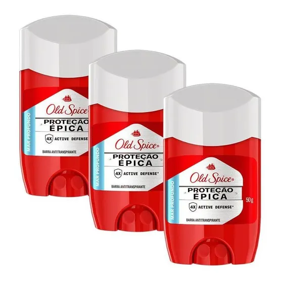Kit 3 Desodorante Em Barra Old Spice Mar Profundo 50g