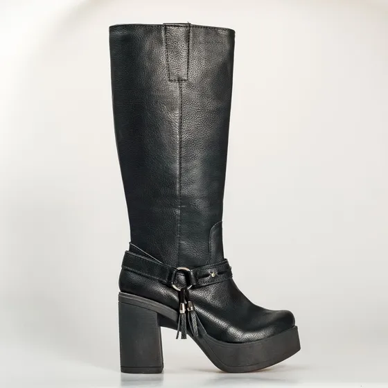 Botas Mujer Caña Alta Con Taco Y Plataforma