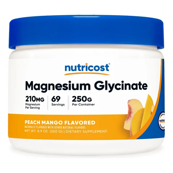 Glicinato De Magnesio En Polvo Nutricost, 250 G, Sabor A Mel