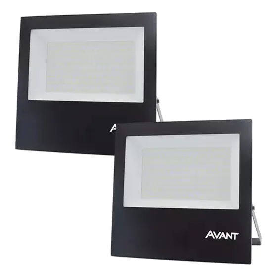 Kit 2 Refletor Led 150w 127/220V Branco Frio 6500k Avant Carcaça Preto Luz Branco-frio 127/220V