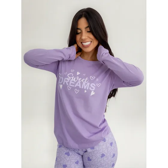 Pijama Longo 100% Algodão Feminino