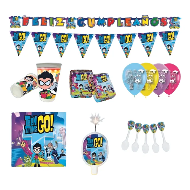 Kit De Fiesta Completo De Jovenes Titanes Para Cumpleaños