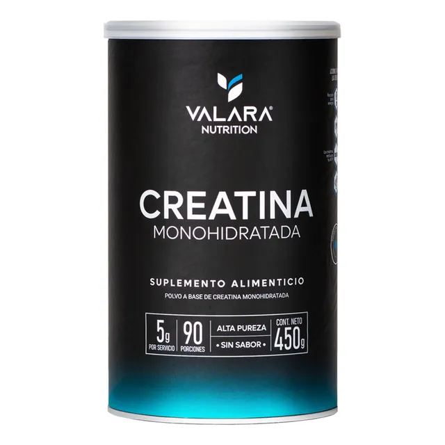 VALARA Creatina Monohidratada 450 gr - Maxima Pureza - 90 Porciones - Suplemento Deportivo en Polvo - Sin Azúcar - Sin Sabor - Con Scoop Dosificador