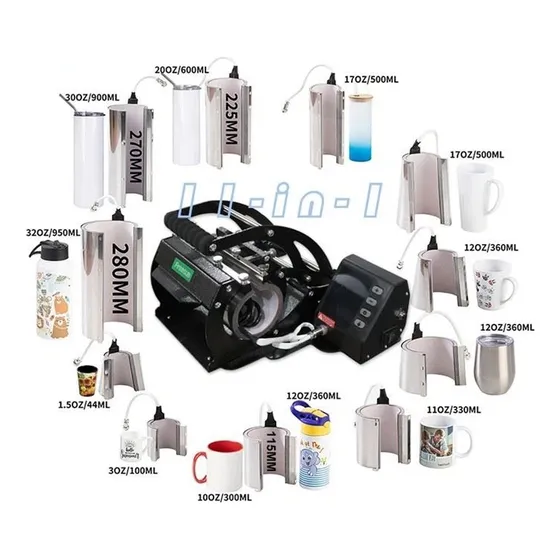 Maquina Sublimacion Tazas Vasos Termos Shots 11 En 1