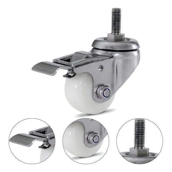 Rodízio Giratório Espiga 2 Inox Gleif 210 Ny Fp - Colson