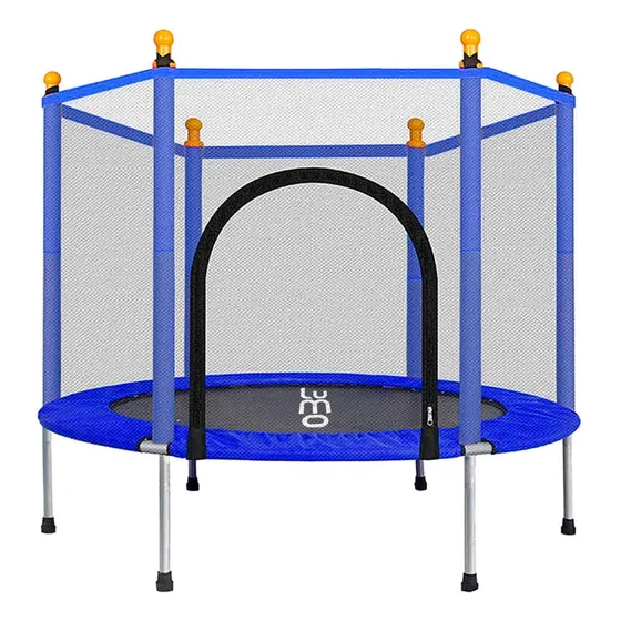 LUMO HOME Brincolín Trampolín de 1.40 Metros con Red Seguridad Postes y Resortes Reforzados, Resistente para Niños con Protección de Espuma, Cama Elastica para Interiores y Exteriores (Azul)