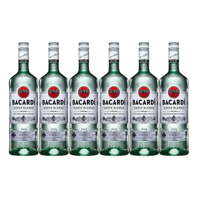 Pack De 6 Ron Bacardi Carta Blanca 980 Ml
