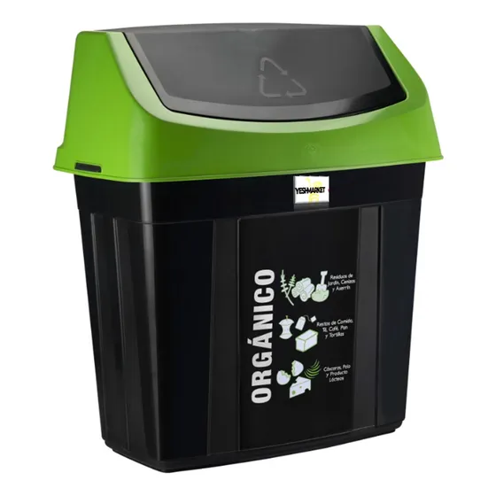 Bote Cesto Separador De Basura Pared Tapa Balancín 90 Lt Ym Color Orgánico