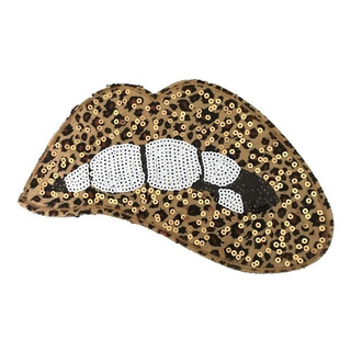 Parche Bordado Labios Animal Print Tamaño Grande Parche Bordado Labios Animal Print Tamaño Grande