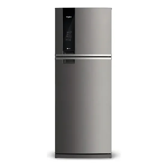 Heladera con freezer Whirlpool Top Mount WRM56AKDWC color inox con capacidad de 462L