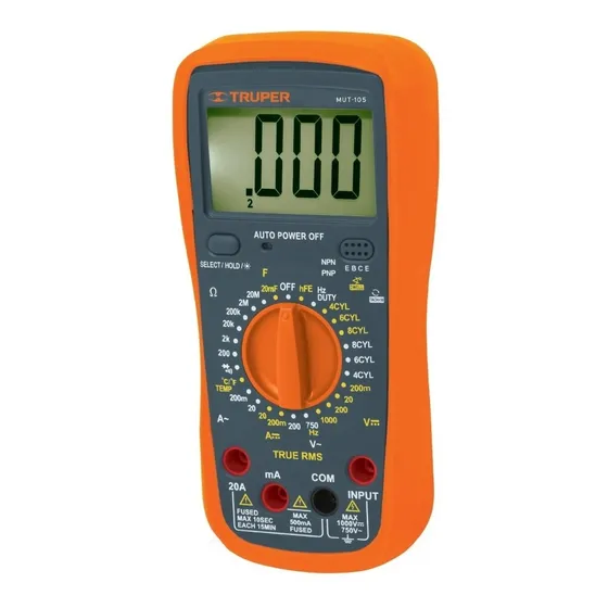 Multímetro Digital Mantenimiento Automotriz Rms Truper MUT-105 10403