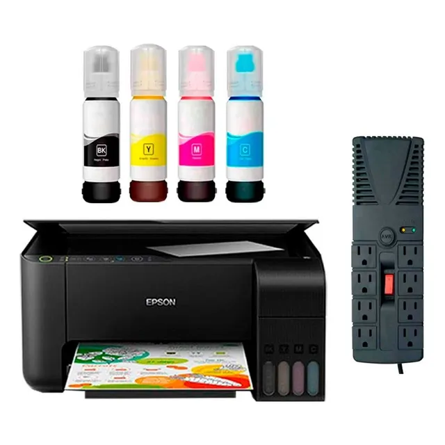Impresora Epson Multifunción L3210 + Tintas T544 + Regulador