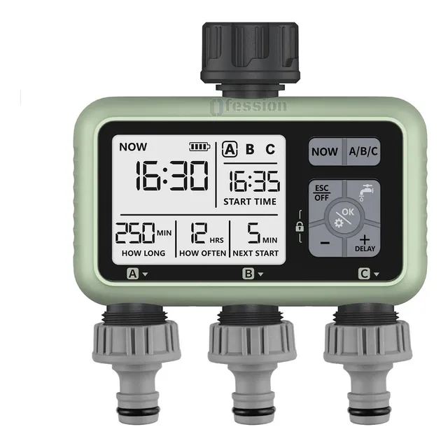 Timer Digital Programable Riego Automatico Plantas Jardines Color Verde Claro