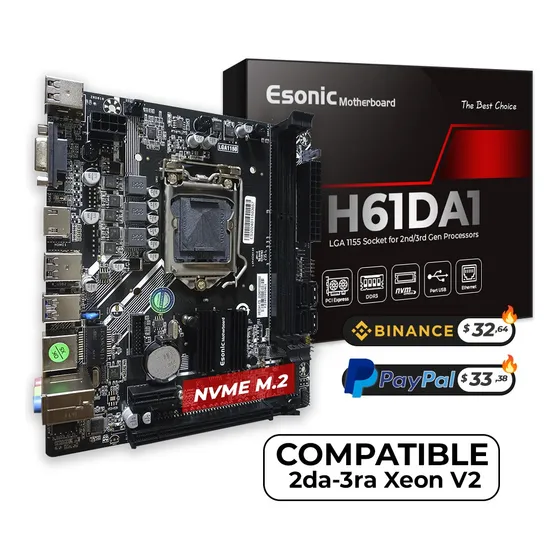Tarjeta Madre Lga 1155 H61 Intel  Mortherboard Ddr3