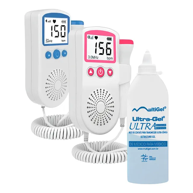 Aparelho Portátil Doppler Ouvir Coração Bebê + Gel Condutor