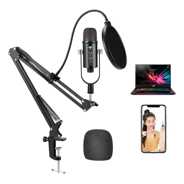 Microfono Profesional Condensador Grabación Laptop Celulares