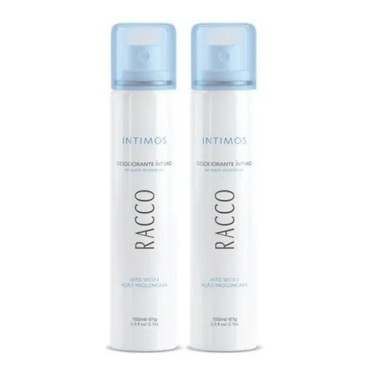 Desodorante Intimo Feminino Racco Spray Jato Seco, Kit 2 Uni