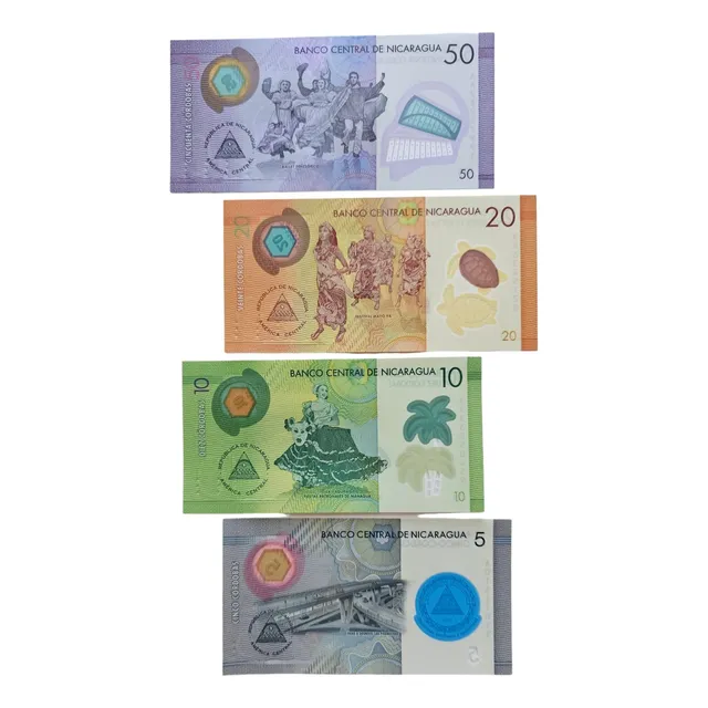 Billetes Mundiales : Nicaragua 5 10 20 Y 50 Cordobas