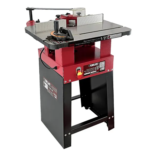 Trompo router de piso KNOVA KNS‑22R de 1/2 pulgada 1 HP 120/240 V , 13200 RPM, mesa rectificada guía ajustable valla angular y base robusta para carpintería profesional