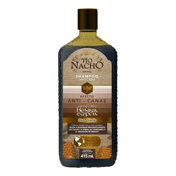 Shampoo Tío Nacho Efecto Anti-canas Henna Egipcia Con 415ml